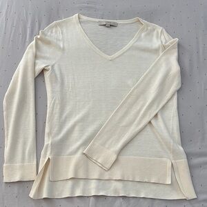 LOFT Cream V-Neck Sweater